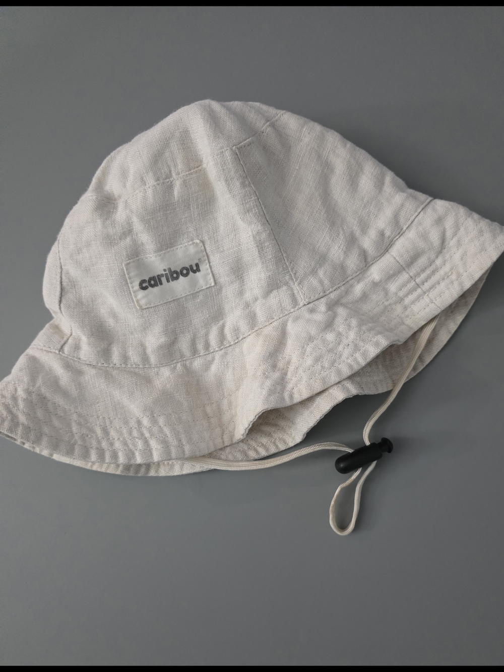 Caribou Cream Kids' Bucket Hat with Adjustable Chin Cord